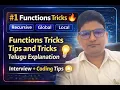 Functions in Python Recursive Global Local Variables Explained Tips Tricks Telugu Explanation