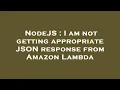 NodeJS I am not getting appropriate JSON response from Amazon Lambda
