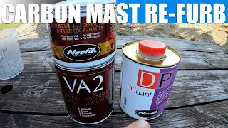 Carbon Mast refinishing process for a Tornado Catamaran