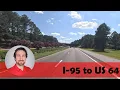 Driving from Exit 176 on I-95 South Garysburg NC to US 64 West I-95 Exit 138 to I440 in Raleigh