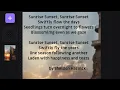 TOMORROW S SUNRISE