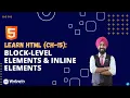 Learn HTML Block-Level Elements Inline Elements Chapter 15