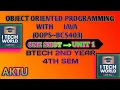 OOPs with Java Unit 1 One Shot and Allied Branches BCS403 B Tech AKTU 2nd Year 4th Sem