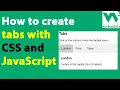 Creating Tabs with CSS JavaScript A Comprehensive Guide w3schools Tutorial