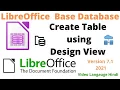 Create Table using Design View in LibreOffice Base create table in design view