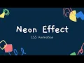 CSS Menu Hover with Neon Effect CSS Animation