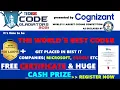 Cognizant Code Gladiators 2021 World s Best Coding competition Free Certificate Cash Prizes
