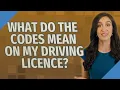 What do the codes mean on my driving Licence