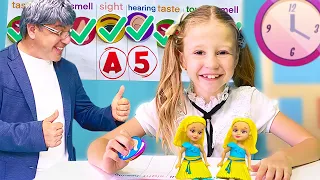 بابا يعلم ناستيا خمس حواس بشرية دندنها