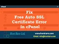 Fix Auto SSL Errors in your cPanel