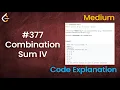 Combination Sum IV Live Coding with Explanation Leetcode - 377