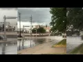 Stormwater fills the Seventh Street underpass in downtown Bismarck