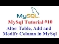 MySql Tutorial Alter table Add and Modify Column