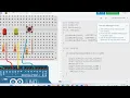 One Push-Button Controlling 2 leds - Arduino Projects Tinkercad