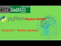 Tutorial1 Python Basics - Python Syntax