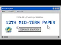 12th 2025-26 Mid-term paper - evening session Detailed Solution and Tips for examination