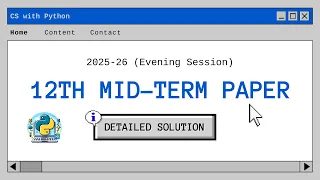 12th 2025-26 Mid-term paper - evening session Detailed Solution and Tips for examination