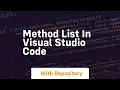 method list in visual studio code