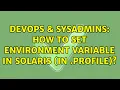 DevOps SysAdmins How to set environment variable in Solaris in profile