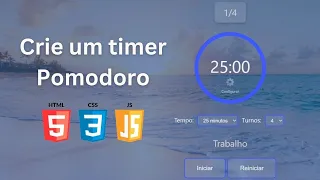 Como Criar um Timer Pomodoro com JavaScript HTML e CSS Passo a Passo