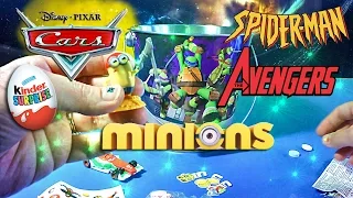 Download MINIONS Kinder Surprise Avengers Egg Surprise Pixar CARS 2 Francesco Spiderman Marvel Eggs Sorpresa MP3