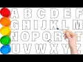 Alphabet Coloring Page Let s Learn How To Draw Paint Alphabet A - Z Step by Step