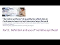 Part 1 Definition and use of narrative synthesis