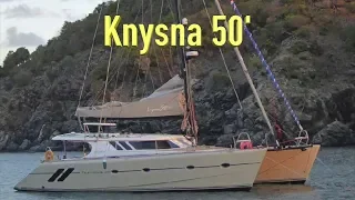 Knysna 500 Catamaran Review.  Would it be a good live-aboard circumnavigation sailboat.  Ep153
