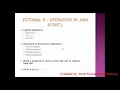 Tutorial 8 Operators in Java BLUEJ FOR 9th
