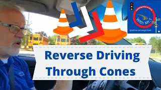 REVERSE DRIVING THRU CONES DRIVING A CAR BACKWARDS ROAD NAVIGATION WITH MR T