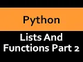 List and Built in Functions in Python - Part 2