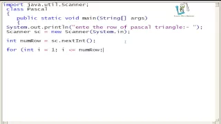 20 Program to print Pascal Triangle in java