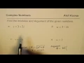 Graph and Find Modulus and Argument of Complex Numbers