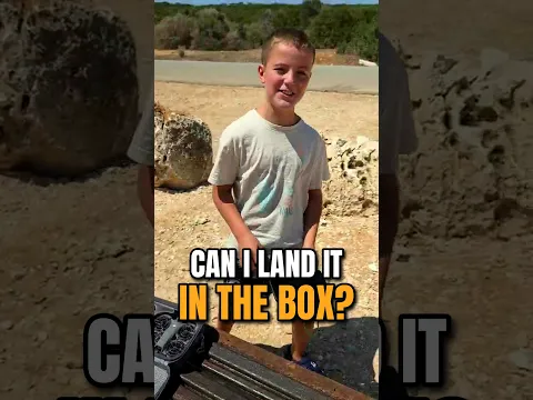 Can he land the drone in the box? 🎯