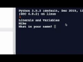 Python 8 - Literals and Variables