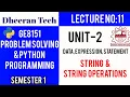 GE8151 PROBLEM SOLVING AND PYTHON PROGRAMMING PSPP Manojkumar Lectures string and string operations