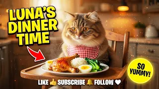 Meow Meow Luna || It's Dinner Time #cat #catfood #cute #funny #memes #catsofusa
