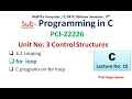 Lecture-15 C Programming Unit-3 3 2 Looping for loop with programs