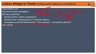 Programming in Python Basic 75 - Listbox Widget in tkinter listbox with selection and button