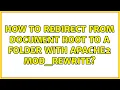 How to redirect from document root to a folder with apache2 mod - rewrite