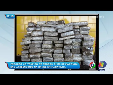 Prejuízo ao tráfico de drogas: 51 kg de maconha são apreendidos na BR-282 em Maravilha