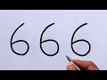 How to Draw a Cat Using Number 666 Easy Creative Drawing Trick