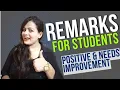 How to write Remarks on Report Card Remarks for students - Classroom English Report Card comments