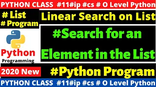 o level inear search search on list List linear search for python o level 2020