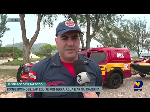 Corpo de Bombeiros segue as buscas por austríaco desaparecido