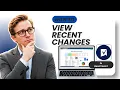 How To View Recent Changes To Your Sheet in Smartsheet Easy Guide