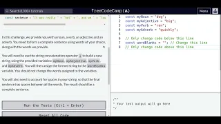 Lesson 38 Basic JavaScript Word Blanks
