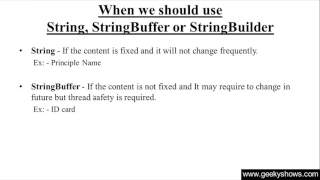 290 When we should use String or StringBuffer or StringBuilder in Java Programming Hindi