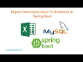 Import Data From Excel To Database In Spring Boot