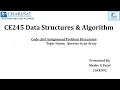 DSA CODECHEF ASSIGNMENT PROBLEM QUERIES IN THE AN ARRAY